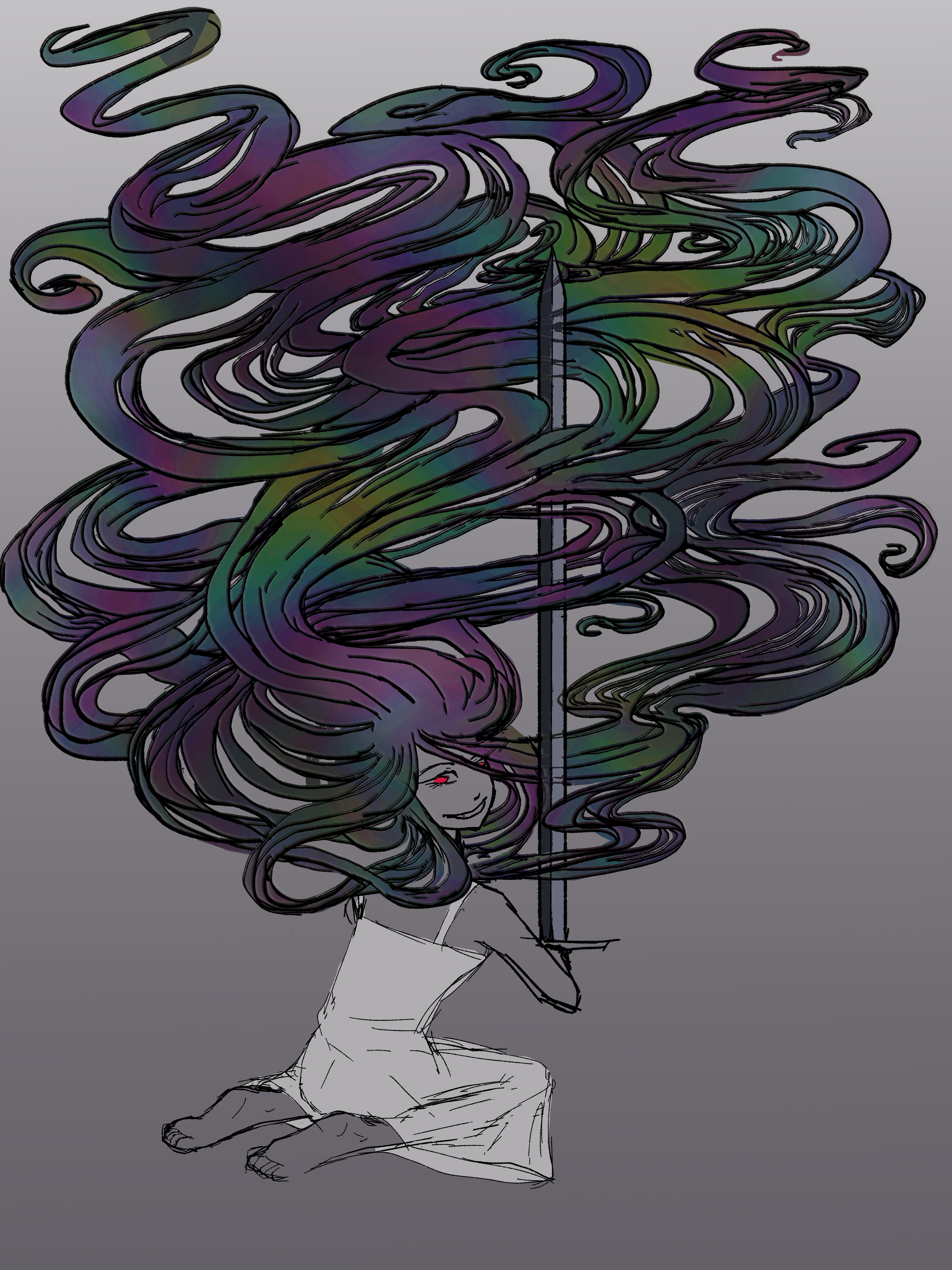 hair like an oilslick